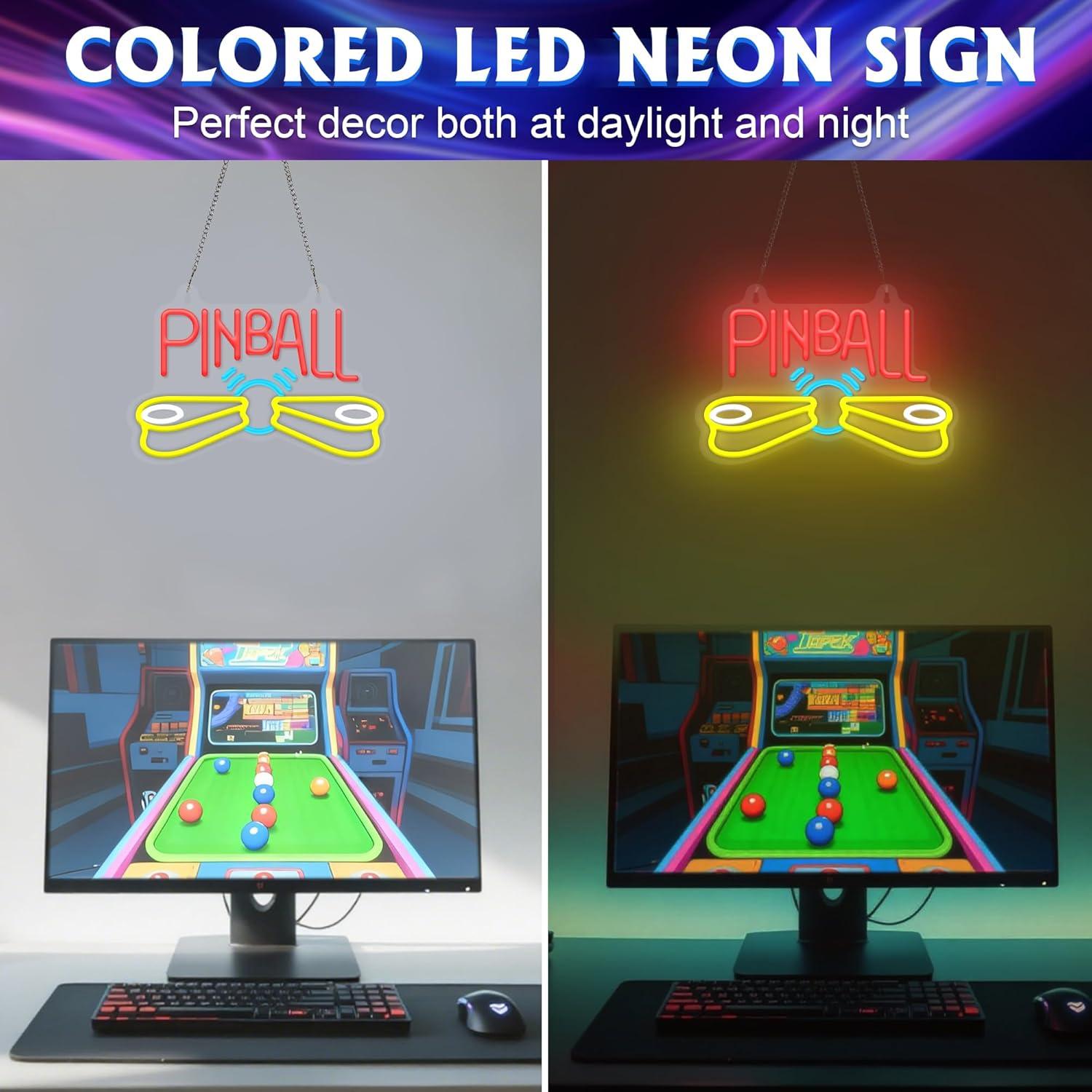 Pinball Neon Tabelası, USB ile - Arcade Games & Vending Llc Photos incelemesi ve fiyatı